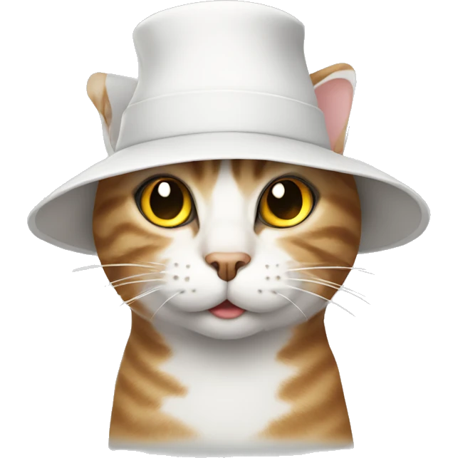 Cat wearing a white hat emoji