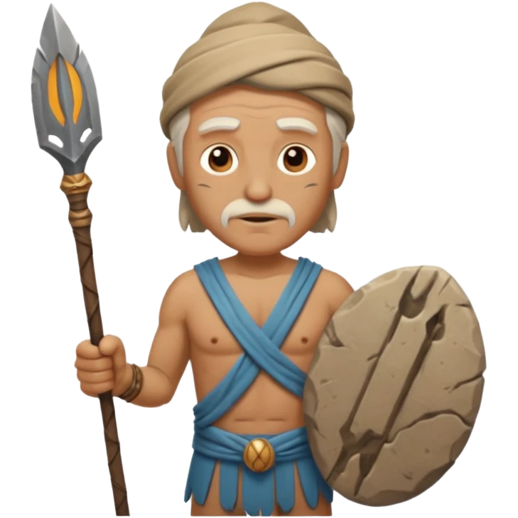 ancient man with stone spear emoji