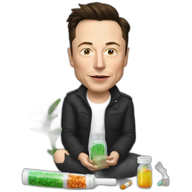 elon musk doing drugs, for educational purposes only, inclusiveness and positive, LGTBQ+ emoji