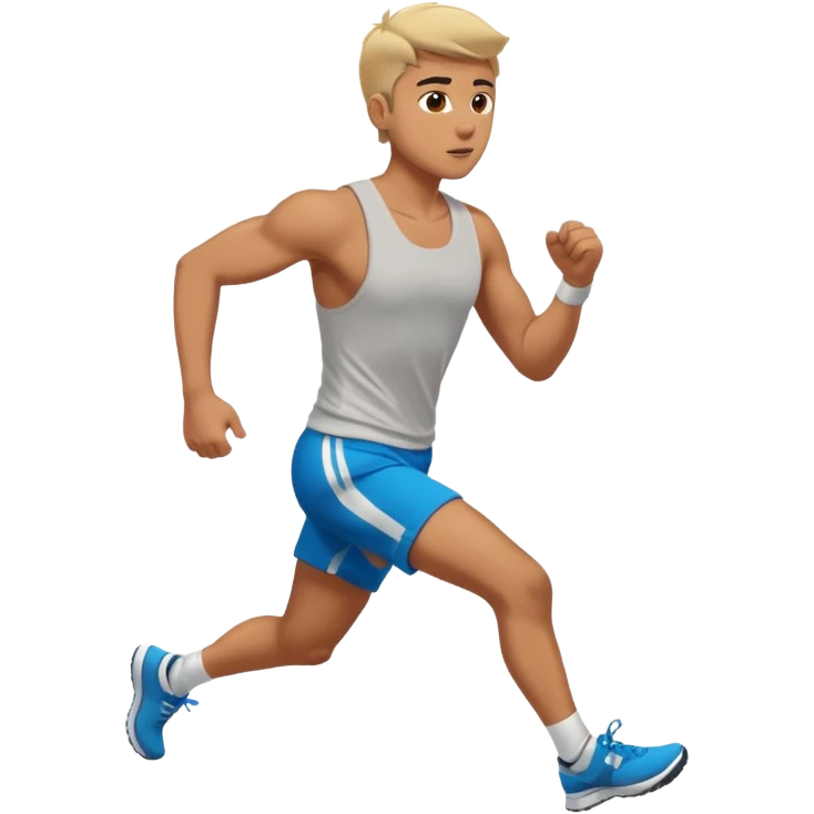 Man trying to catch up to car emoji