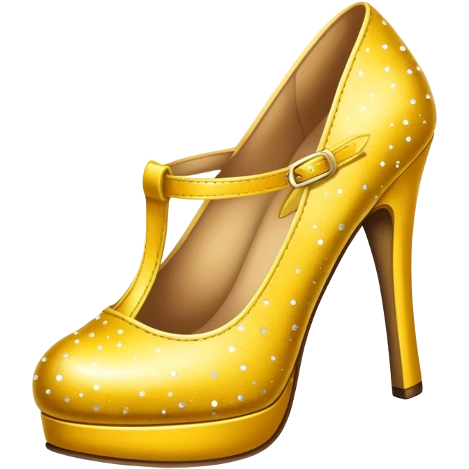 yellow shoes with gold sparkles  emoji