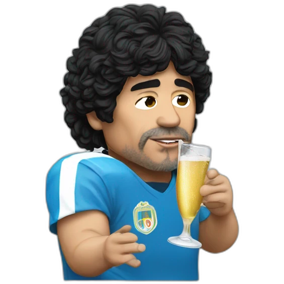 Maradona drinking champagne emoji