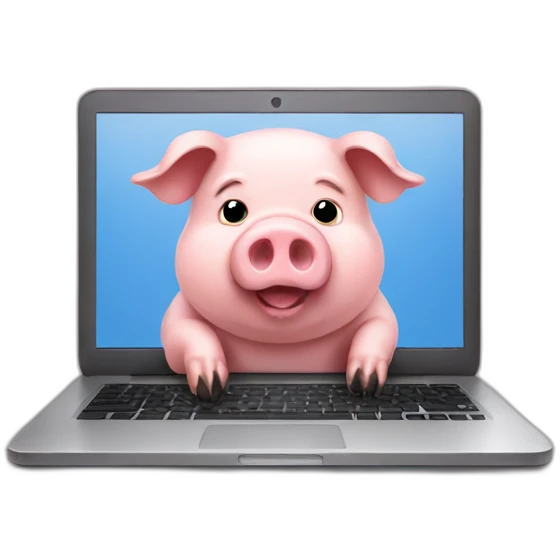 pig working on laptop emoji