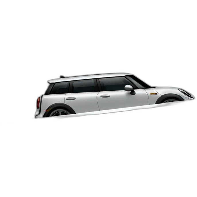 grey mini clubman with stripes and dark window emoji