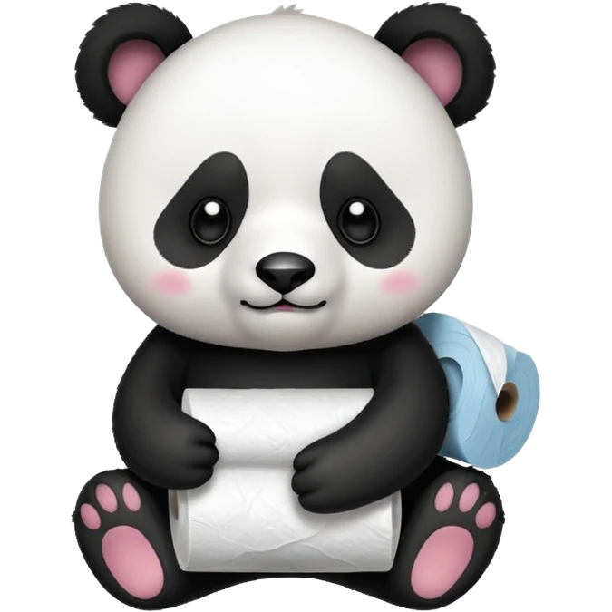 Panda with toilet paper  emoji
