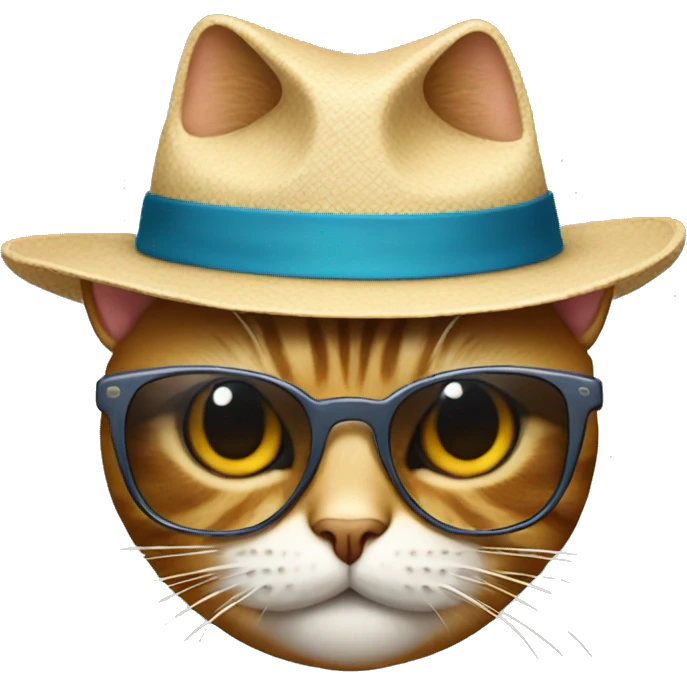 Cat with sunglasses and hat emoji