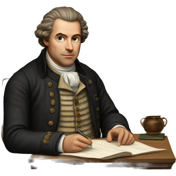 white man writer on table 18 century emoji