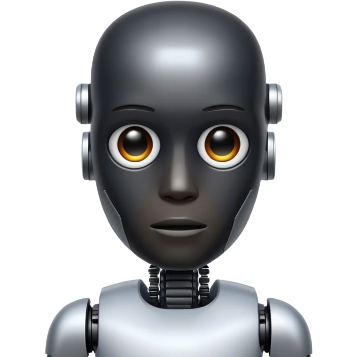 Half robot half black man emoji