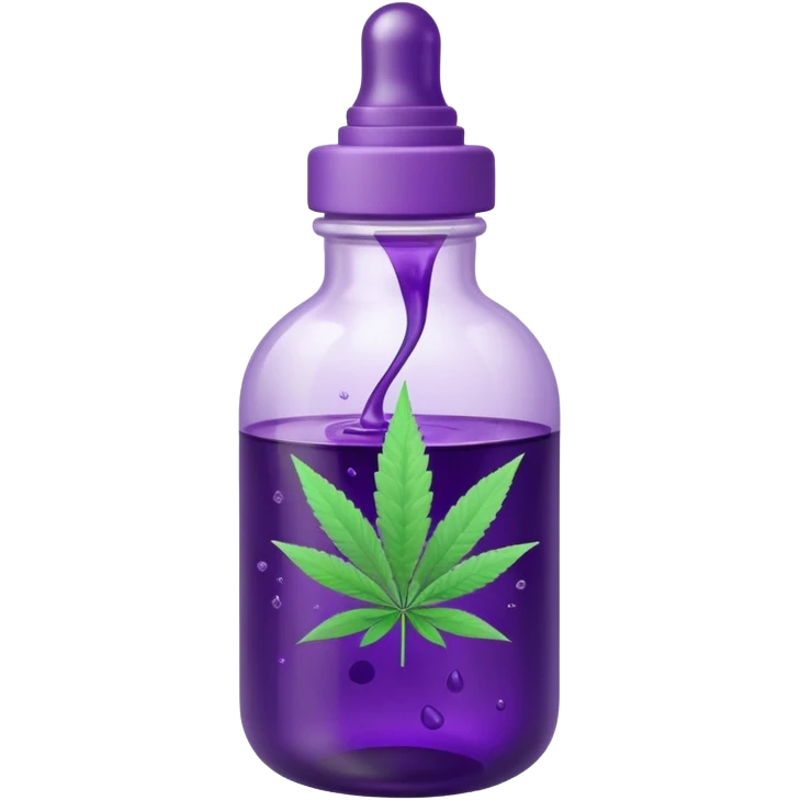 baby bottle with purple liquid and marijuana emoji