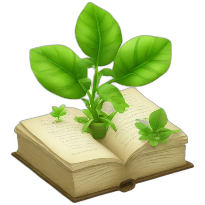 Encyclopedia with plants emoji
