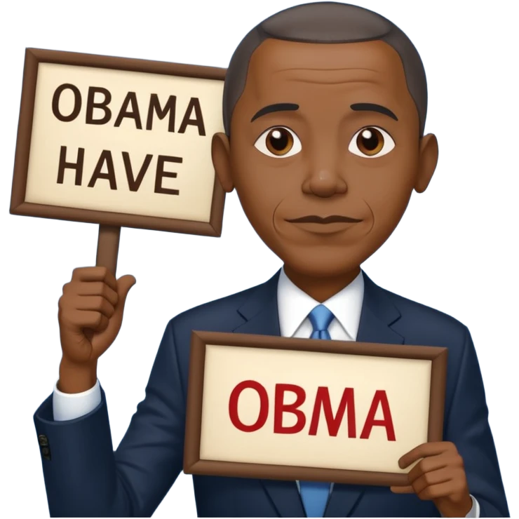 Obama holding a sign that says Obama Have Dih 💔 emoji