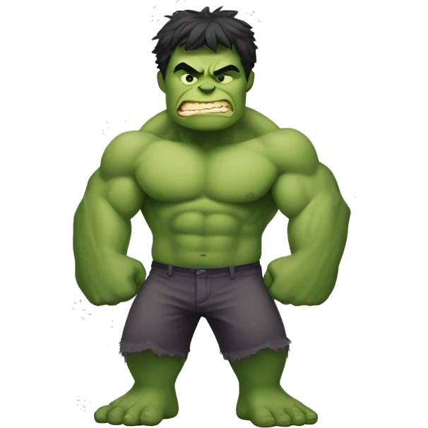 hulk with a face of aw and one hand in pocket emoji