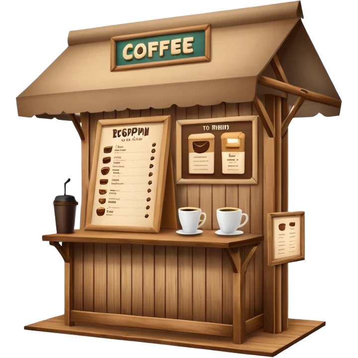simple Coffee pop up stand booth to go front emoji