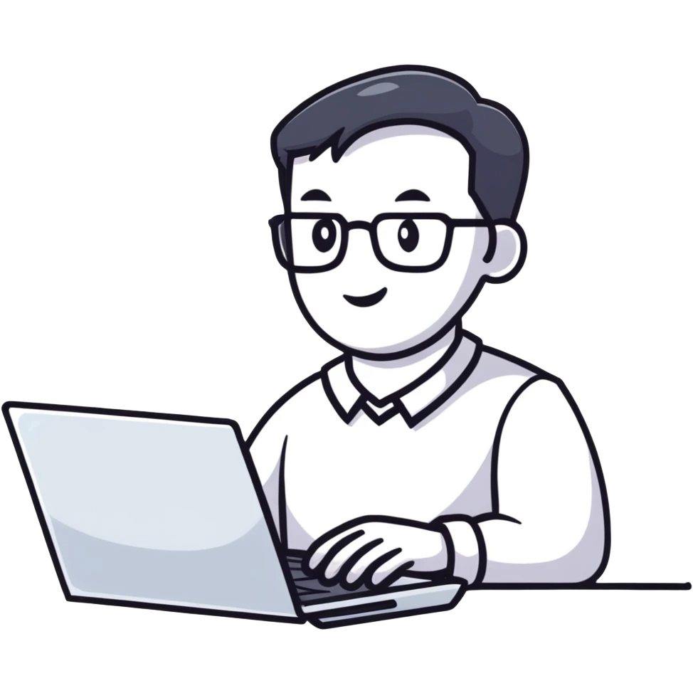 male teacher holding a laptop, teaching online emoji