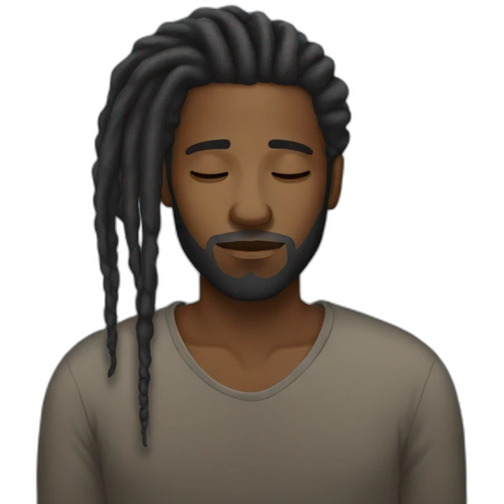 Black man dreadlock sleep emoji