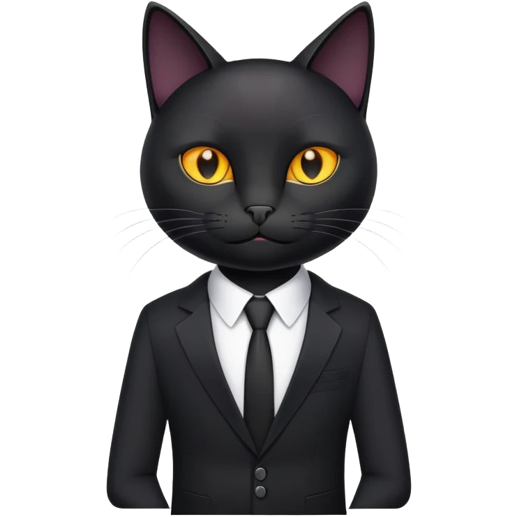 A black cat in a black business suit and the name PrimeCopy next to it emoji