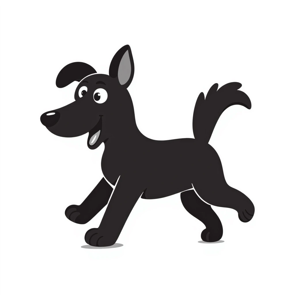 Cute black and white shepherd dog with playful pose emoji
