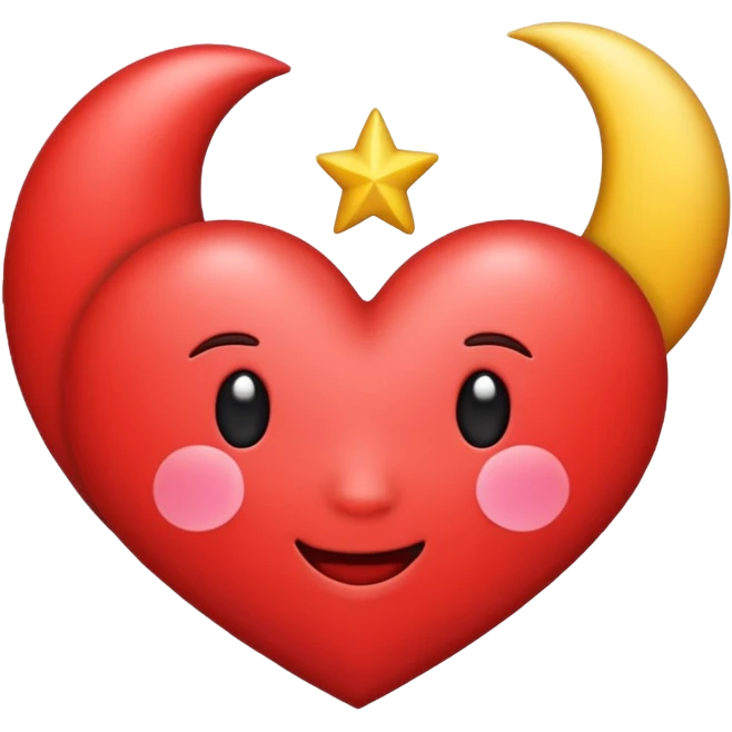 Heart and moon emoji emoji