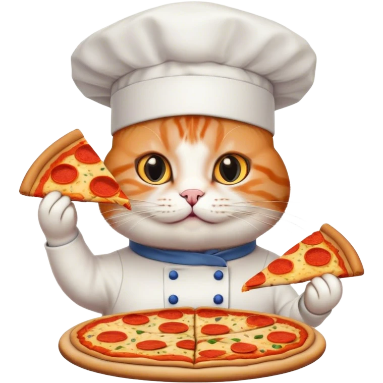 Cat cooking pizza emoji
