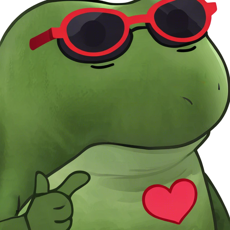 Turtle with heart glasses emoji