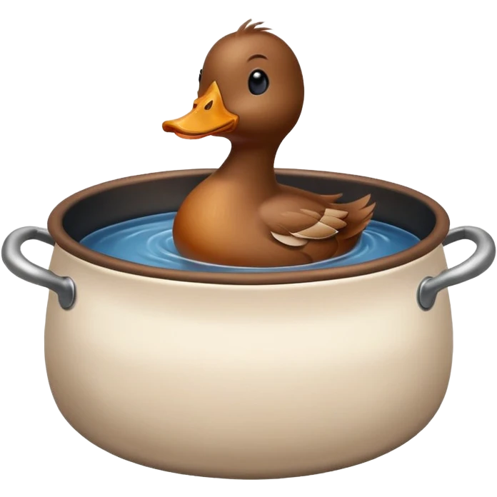 A duck inside of a pot emoji