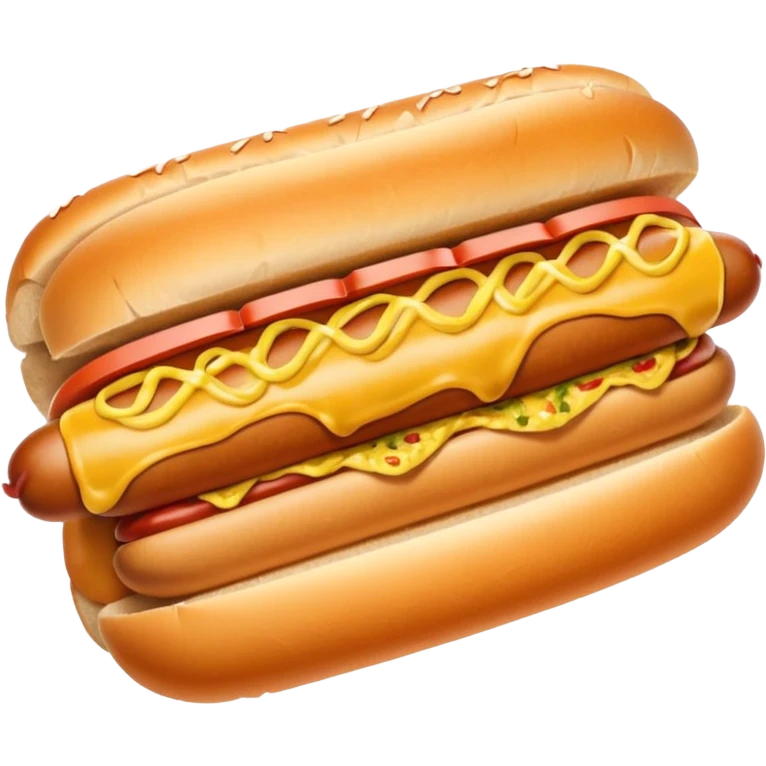 Hot dog with sauerkraut and spicy mustard in a hot dog bun emoji