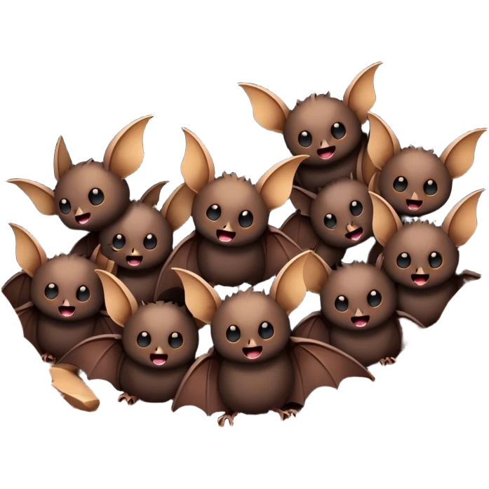 A billion bats coming out of a cave emoji
