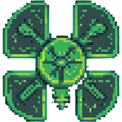 radiation symbol in pixel art style emoji
