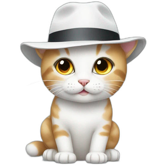 Little cat in white hat emoji