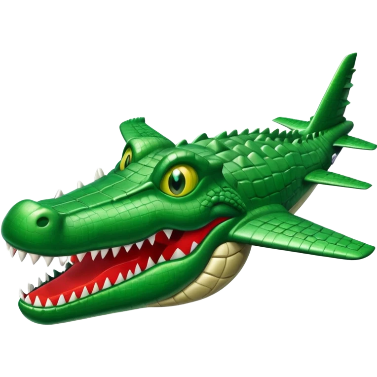 Un avión con cabeza de cocodrilo emoji