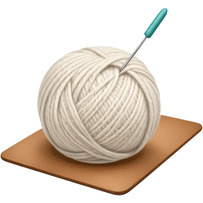 Felt crafting icon, wool fibers being felted, textured wool ball, needle and felting mat, minimalistic style, clean lines, transparent background. emoji