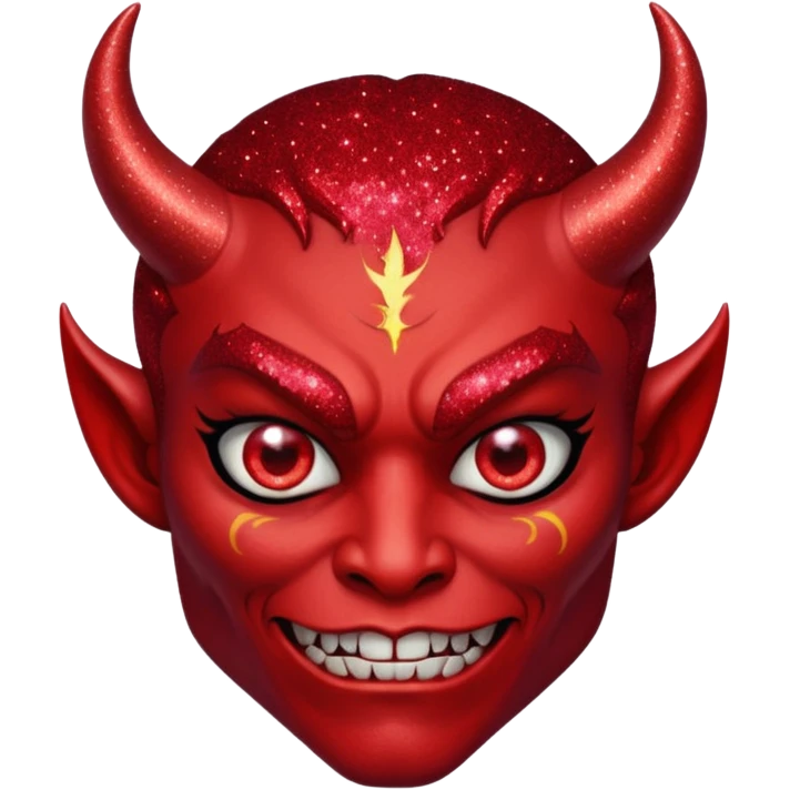 red glitter demon emoji