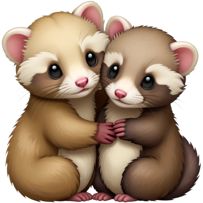 Ferret couple hugging each other  emoji