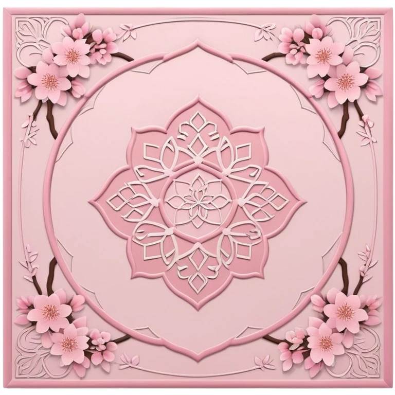 islamic prayer mat soft pink with cherry blossom design  emoji