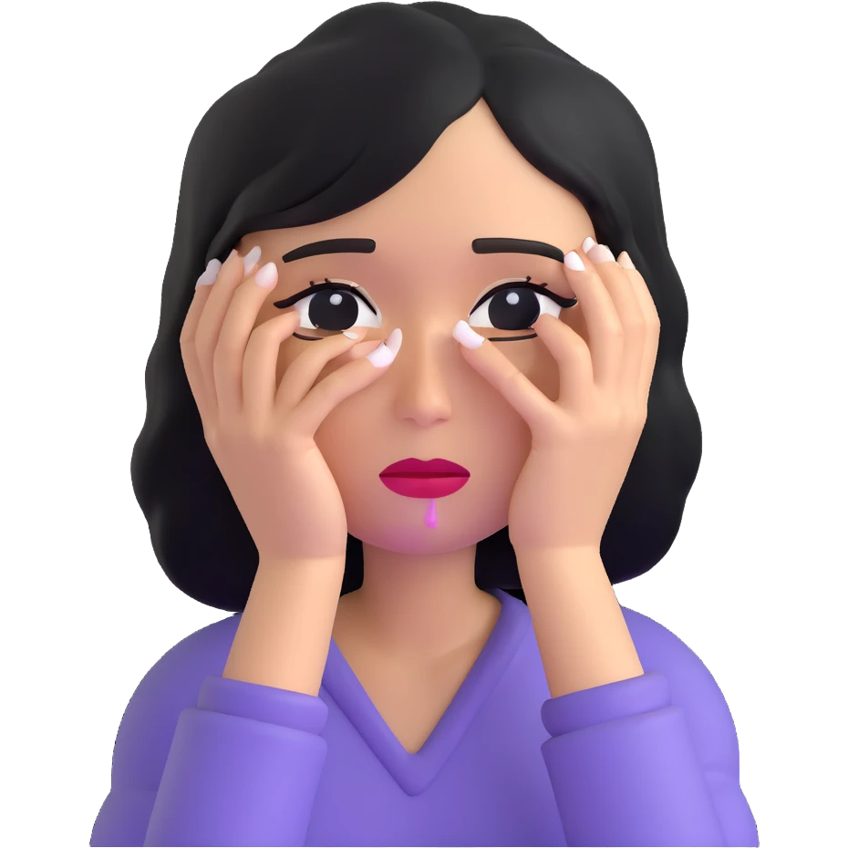 woman crying with tears emoji