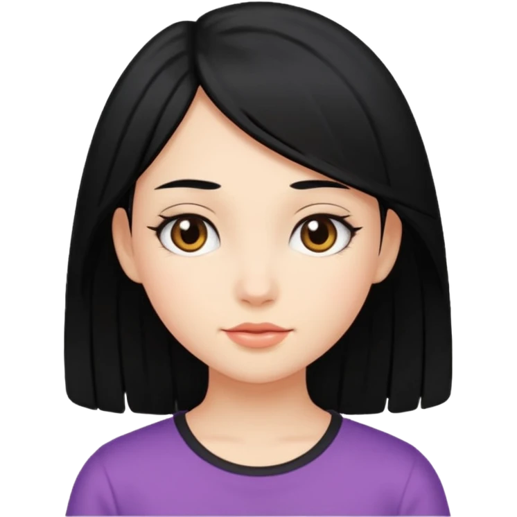 Girl with black hair Long emoji