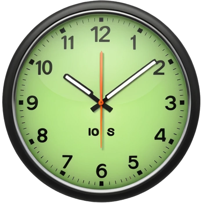 make Clock in minimalism in loght Green color without numbers  emoji