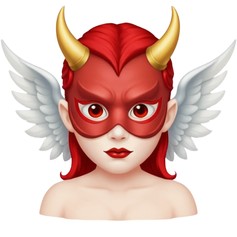 Devil wearing angel mask emoji