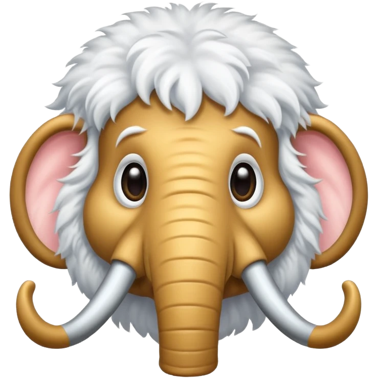 cute white mammoth head with big eyes emoji