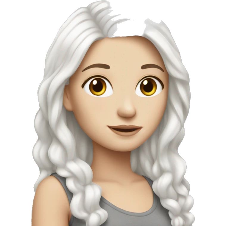 a white girl with white hair emoji