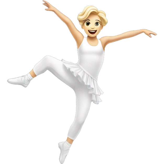 white dancer jumping up in the air leaping emoji