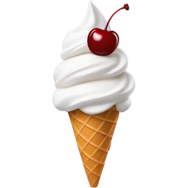 soft serve ice cream in a cone with a double cherry on top emoji
