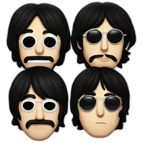 the beatles as kiss emoji