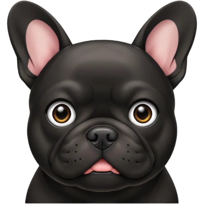 french bulldog, black emoji