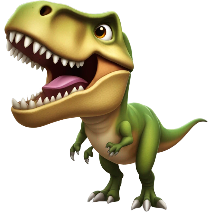 T-Rex with Dentures for a Head emoji
