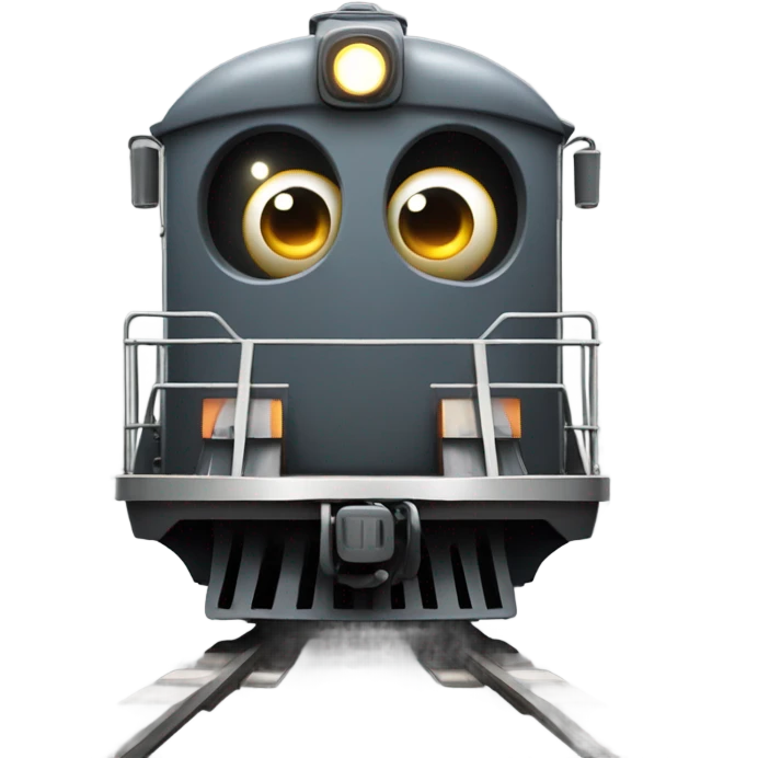 A electric locomotive (With little Kirby shiny eyes) emoji
