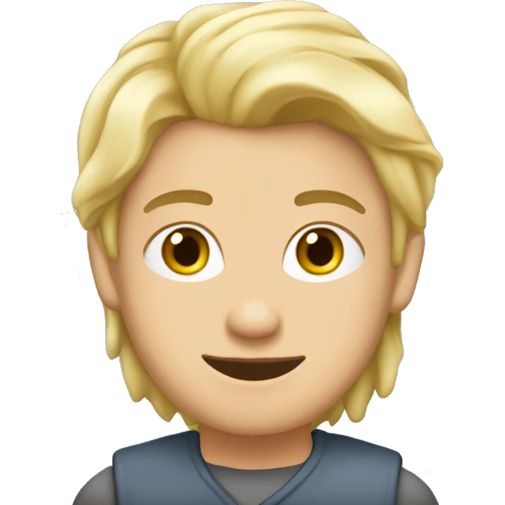 Белая девушка с белыми волосами в фартуке  emoji