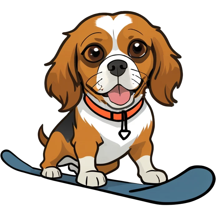 Cavalier king charles spaniel on ski emoji