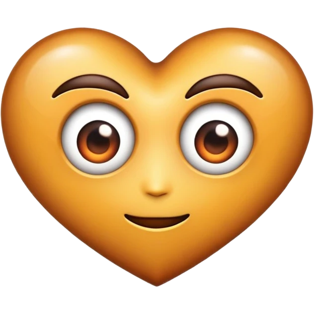 corazón marrón con ojos de enamorado  emoji