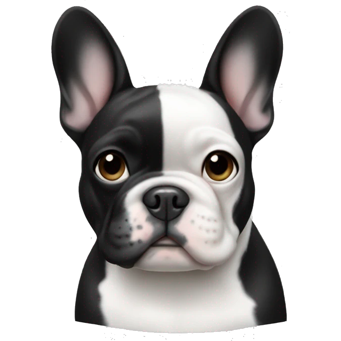 Black and white French bulldog  emoji